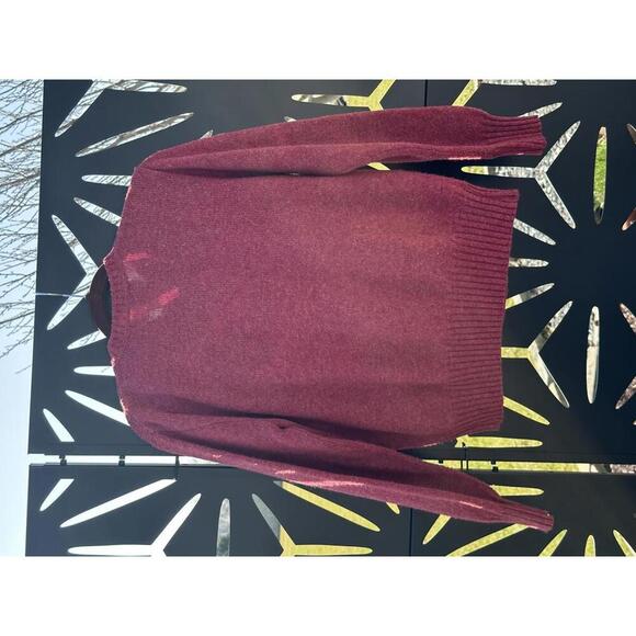 Vintage 60s Jantzen Sweater Cable Knit Crew Neck Burgundy Red SIZE L - Picture 7 of 7